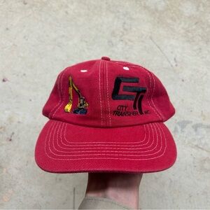 VTG Fahrenheit City Transfer Embroidered Tractor Trucker Cap Men’s One Size Red